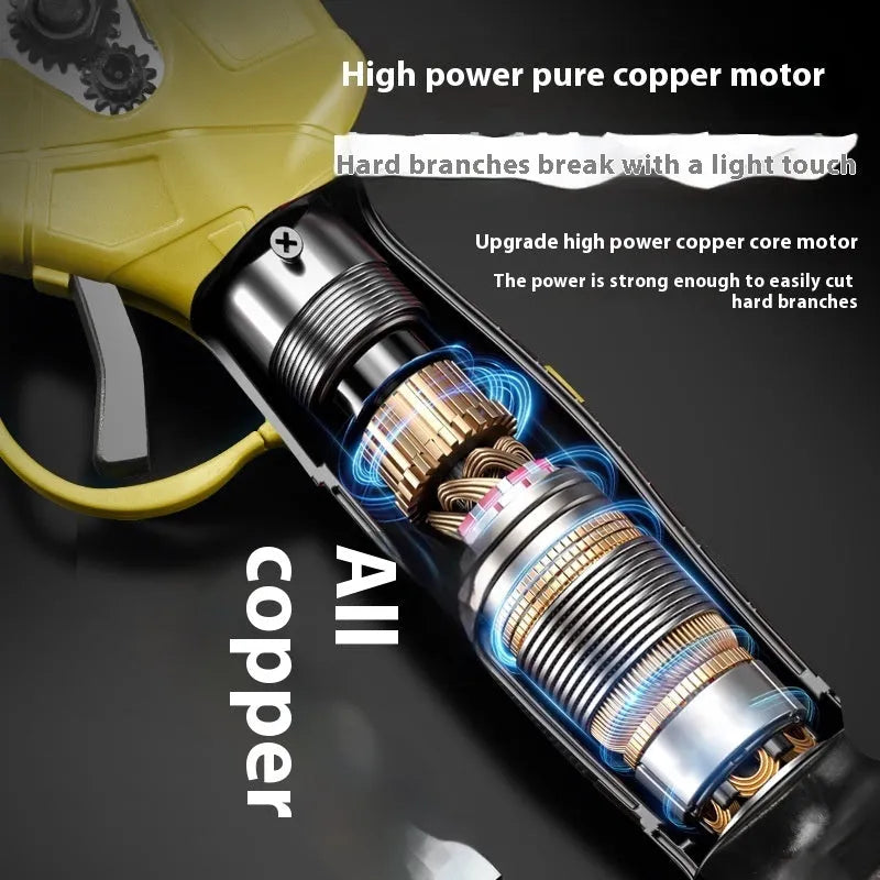 Wireless electric pruning knife with two lithium batteries and plastic storage case