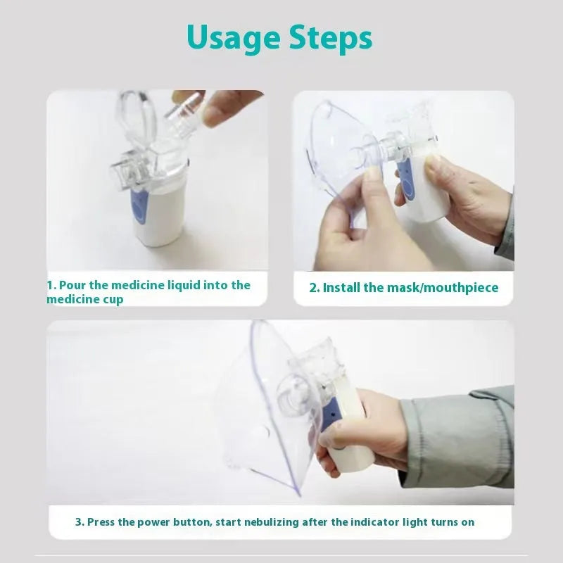USB handheld nebuliser machine with columnar design for home drug atomisation