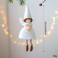 White and pink cloth Christmas angel skirt felt pendant with plush decoration hanging ornament
