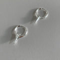Geometric star-shaped copper ear clips with white gold electroplating for women
