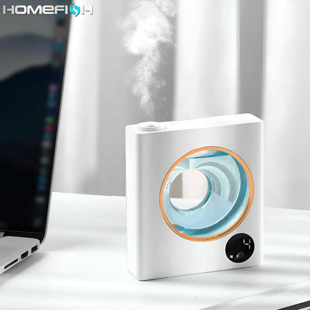 Small white wall mounted automatic aromatherapy machine with USB charging port