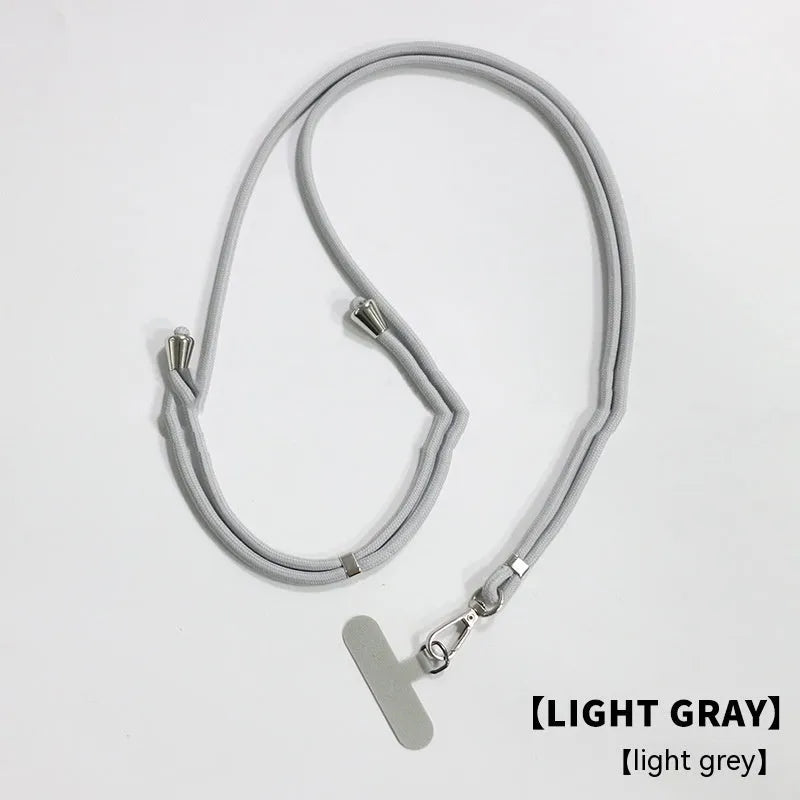 General drop-resistant phone lanyard clip with 160cm nylon strap in multiple colour options on white background