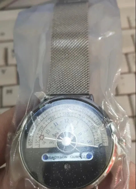 M-1288 men's sports watch with 40mm round dial and stainless steel strap