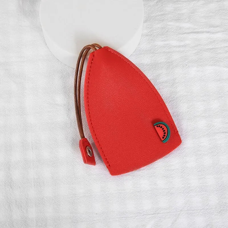 Cartoon style pull-out car key case made from PU leather in assorted designs