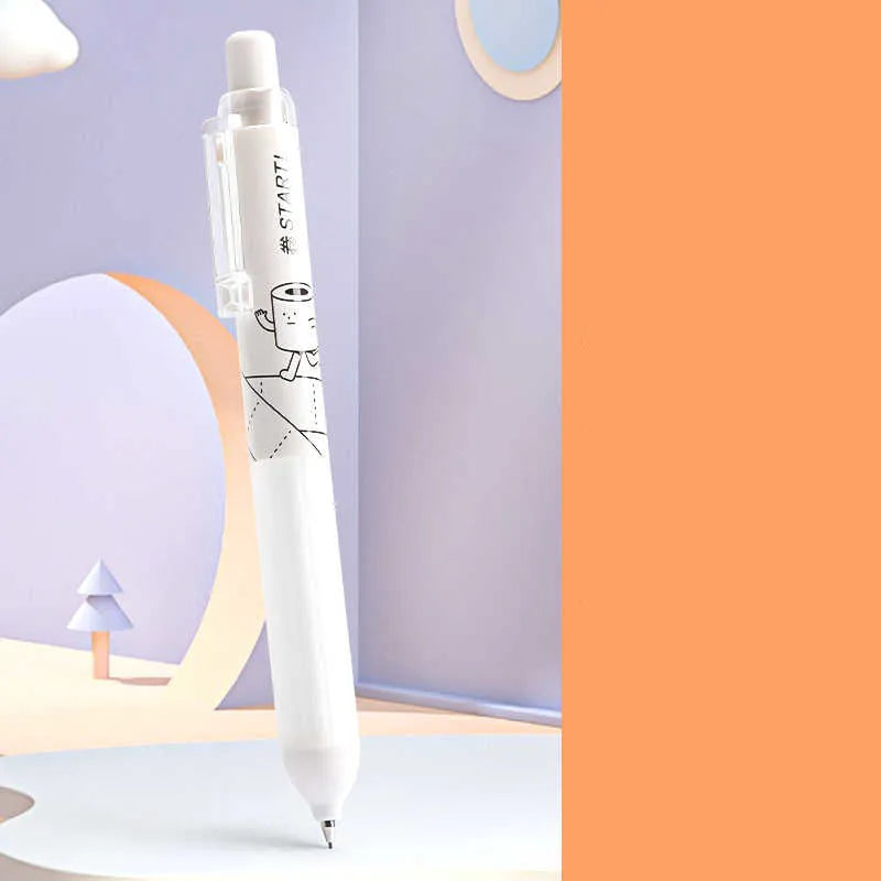0.5mm automatic pencil with cloud grip in black and white minimalist design