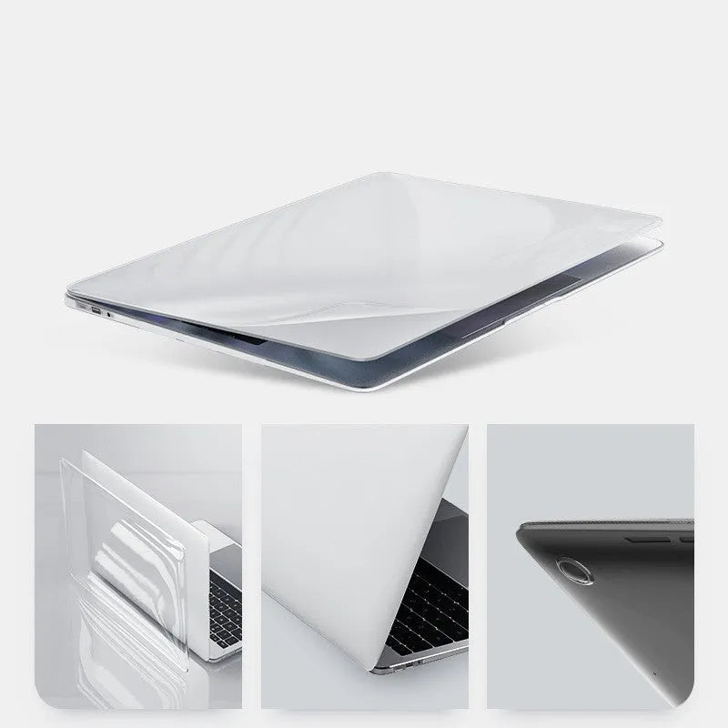 Black and transparent PC hard shell protective cases for Apple MacBook Pro 14-inch and 16-inch laptops