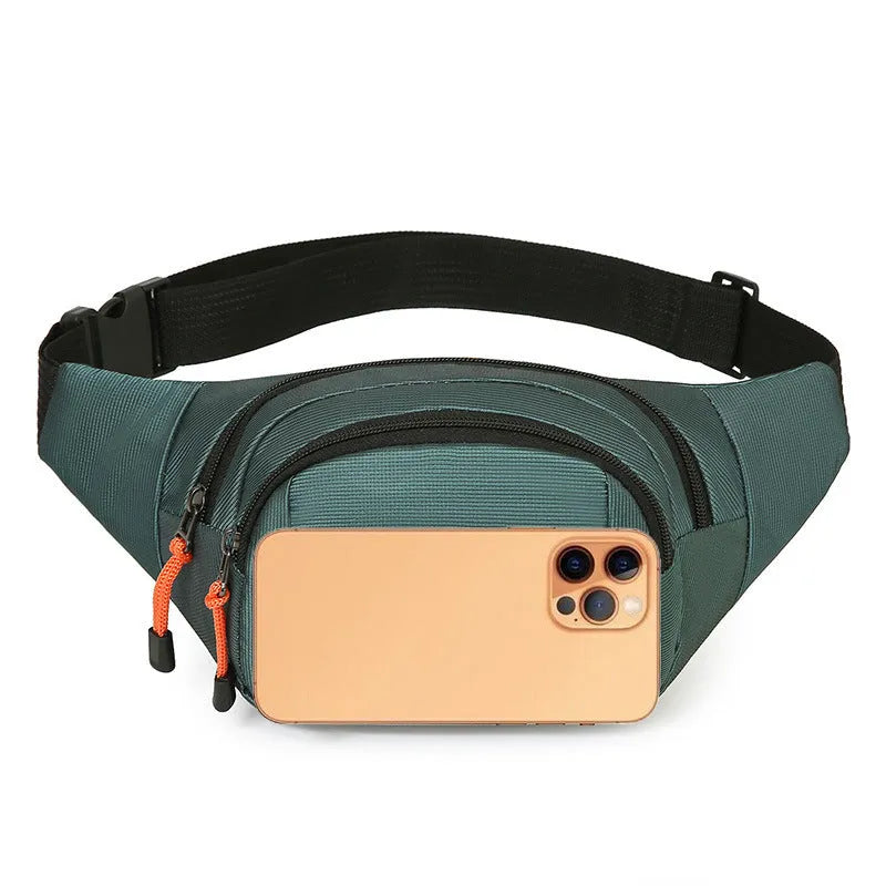 Large capacity waterproof slanted chest bag in nylon with adjustable shoulder strap