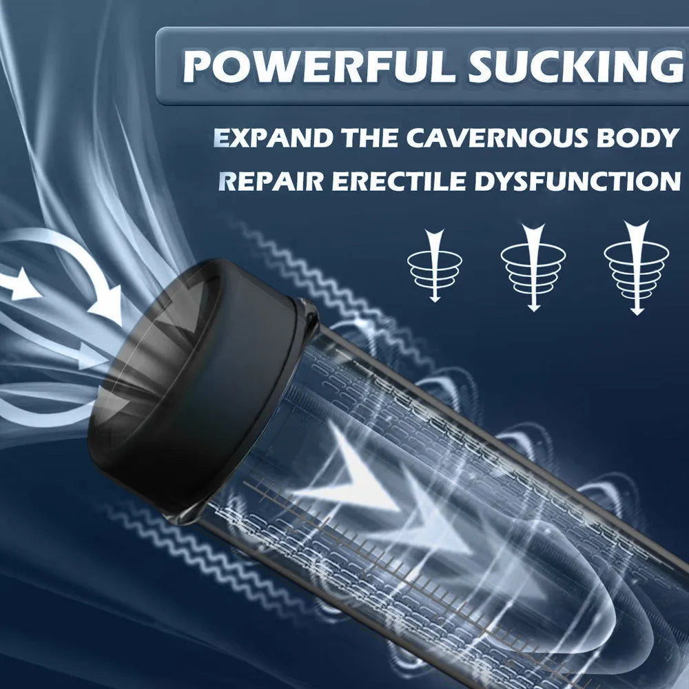 Men's airplane bottle shaped masturbation device with electric pump for negative pressure exercise.