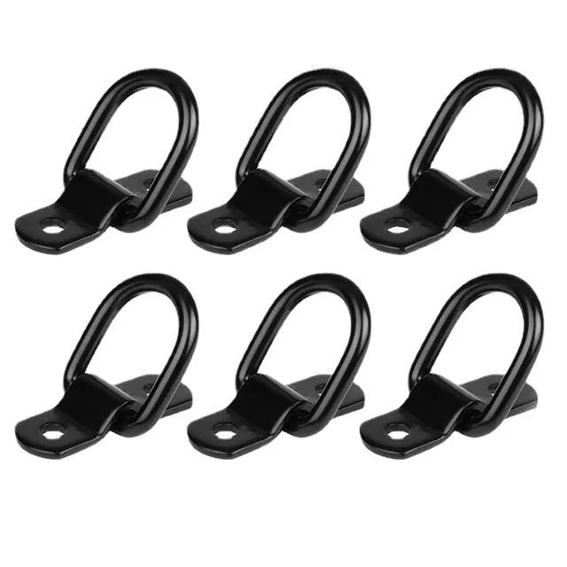 Black galvanised carbon steel pull ring floor hook for vehicle interior.