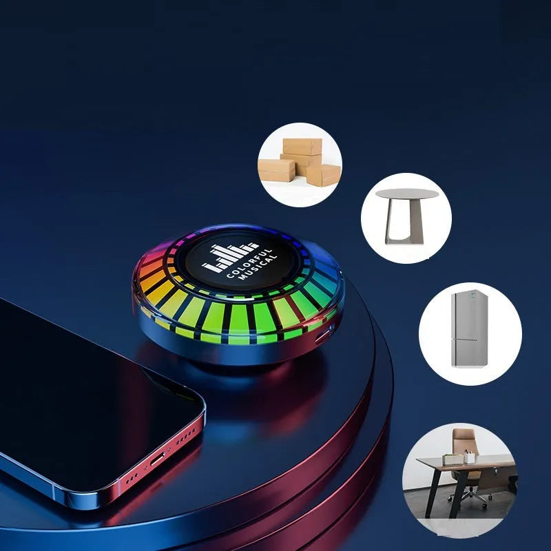 Compact cube Bluetooth atmosphere lamp with polar light projection and voice control