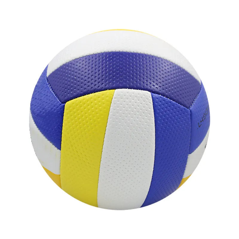 No 5 PVC machine seam volleyball in blue white yellow colours for senior high school exam match