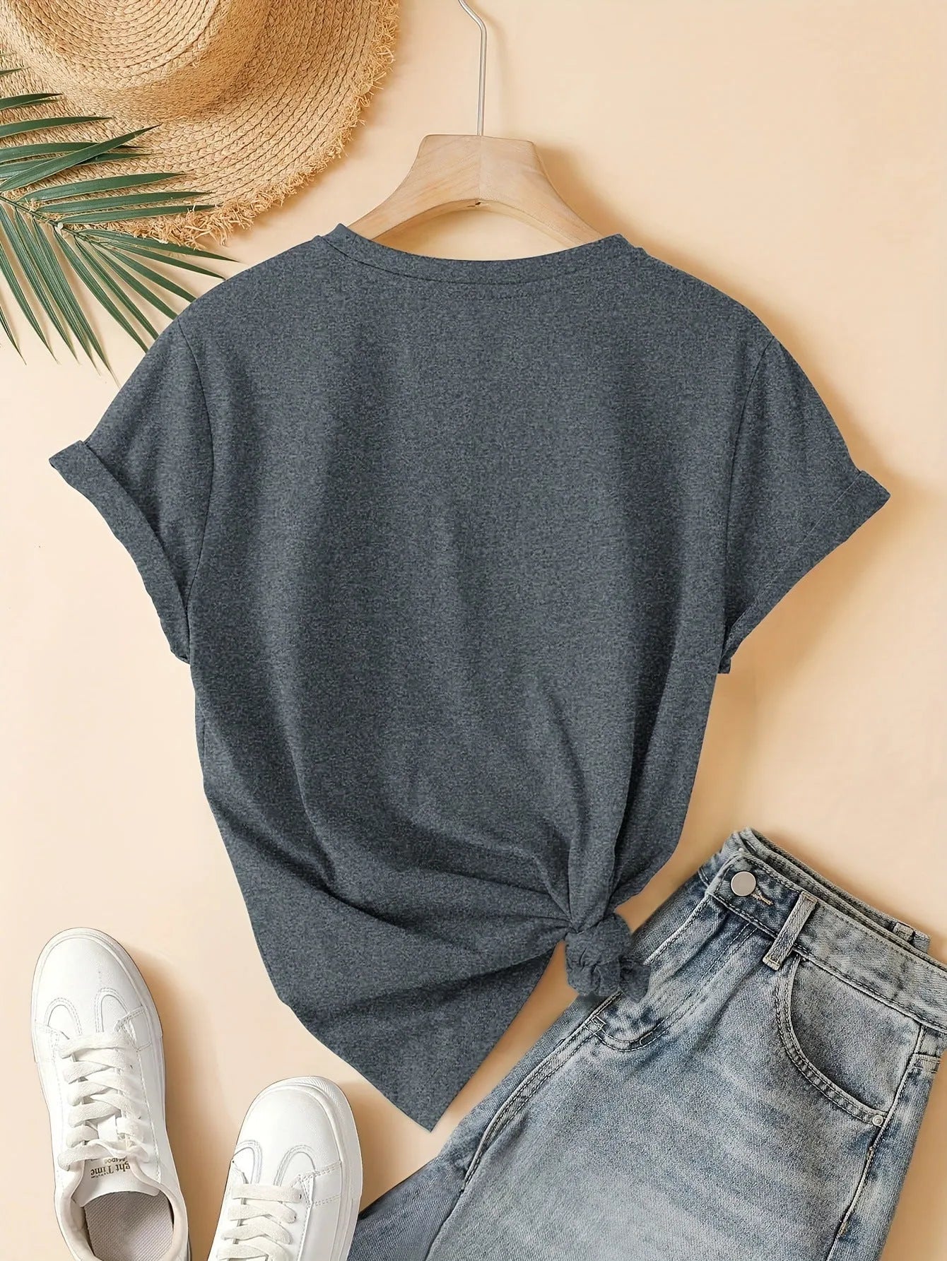 Women's pure cotton short sleeve t-shirt with Chinese art retro drawing pattern print