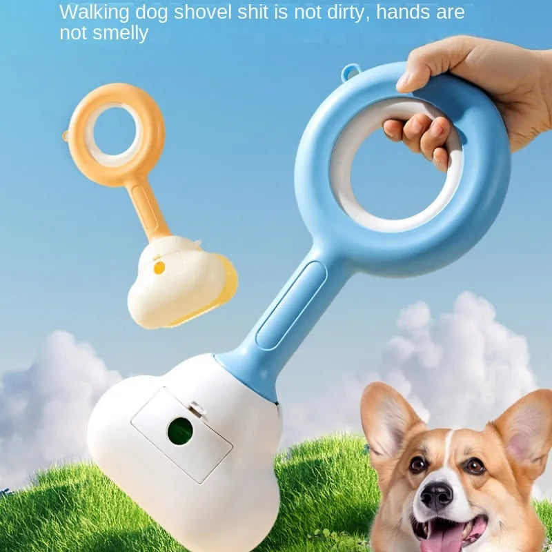 Cloud shape jaw dog poop scooper in white blue colour with ABS plastic construction