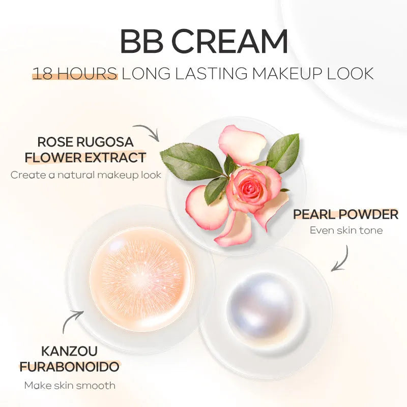 Natural Makeup Hose BB cream 30ml tube with nine colour options displayed