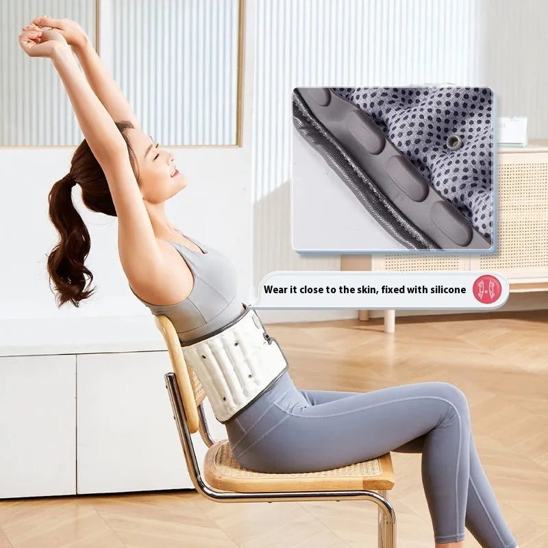 Automatic inflation lumbar waist supporter for disc stretch correction in PU material