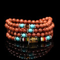 Golden star stone women's mantra bracelet with 108-piece nugget sand construction and fu character ornament