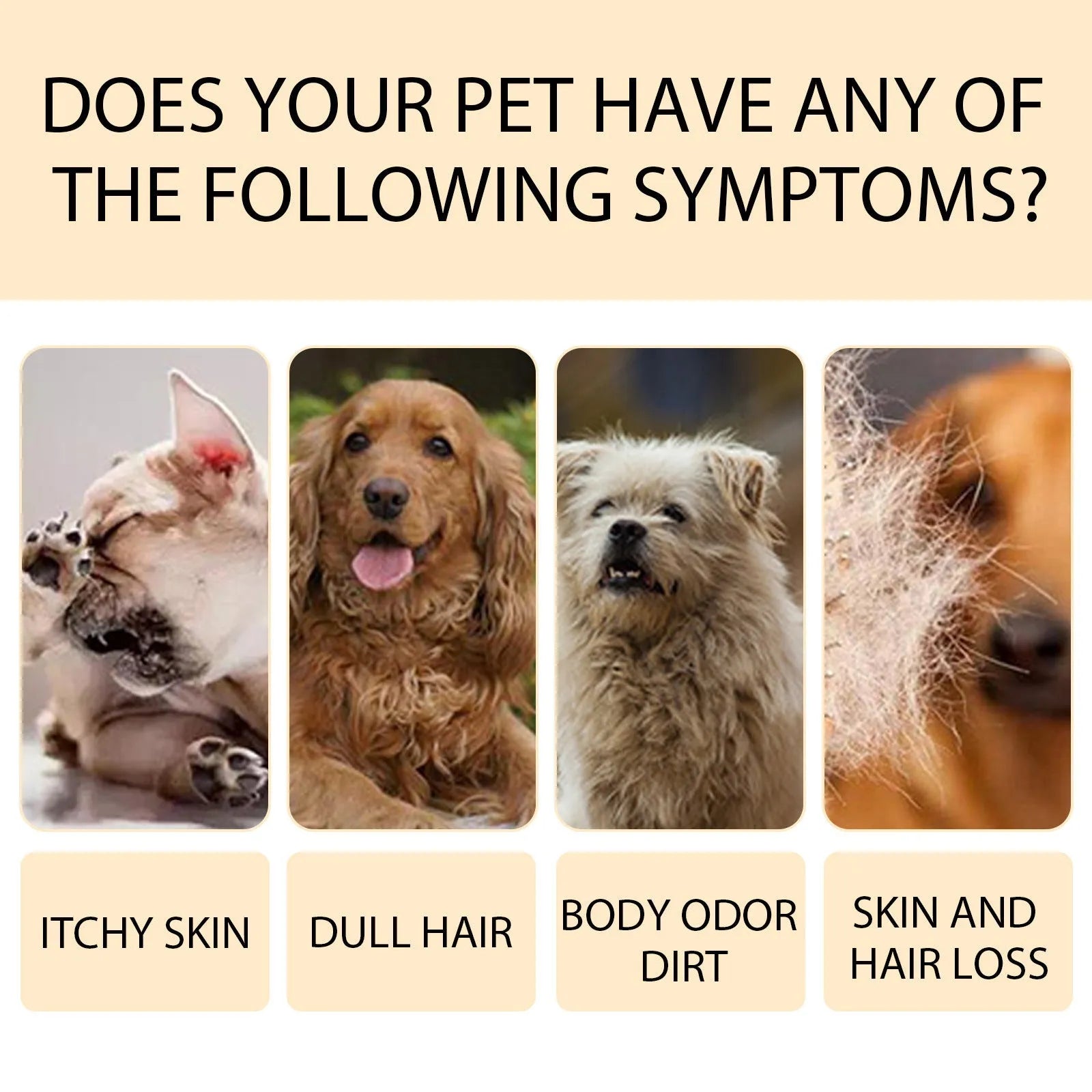 Mild pet shampoo bottle for cats and dogs in 100ml and 300ml sizes