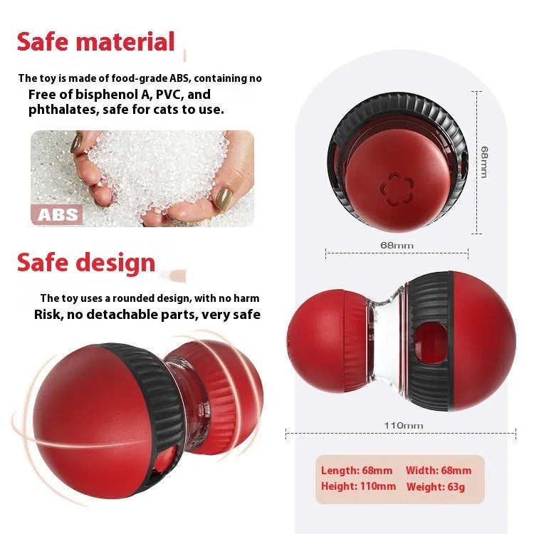 Rotating plastic cat toy with sound features and food dropping ball for indoor pet enrichment