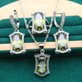 Women's zircon jewellery set with necklace, earrings, ring and bracelet in anti-allergy alloy