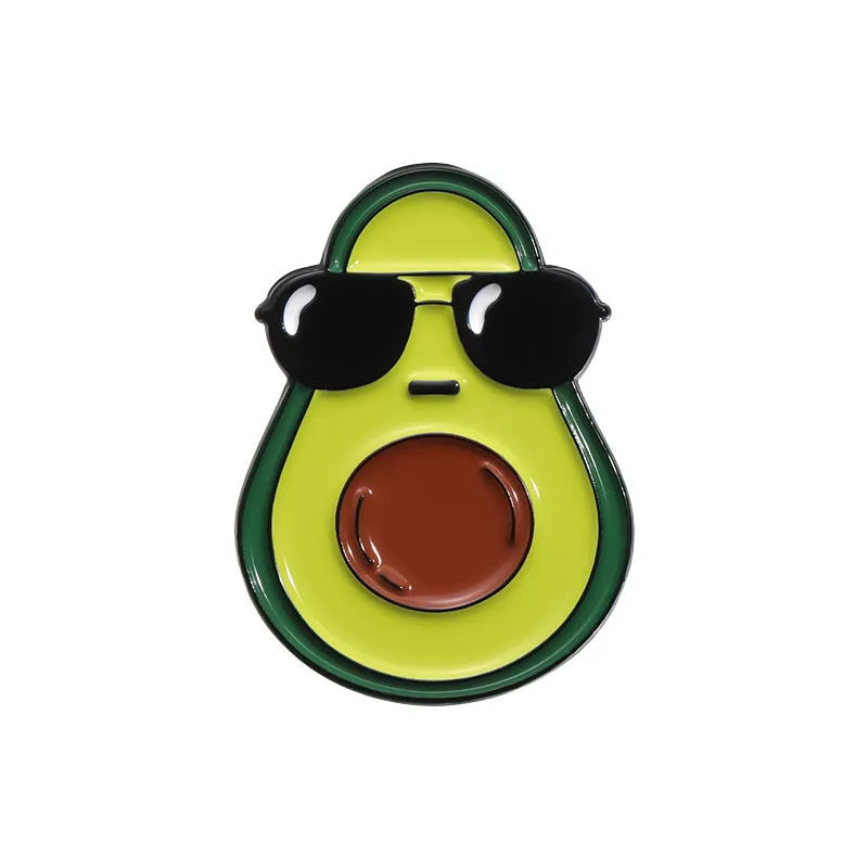 Colourful cartoon fruit zinc alloy brooch with metal pin back