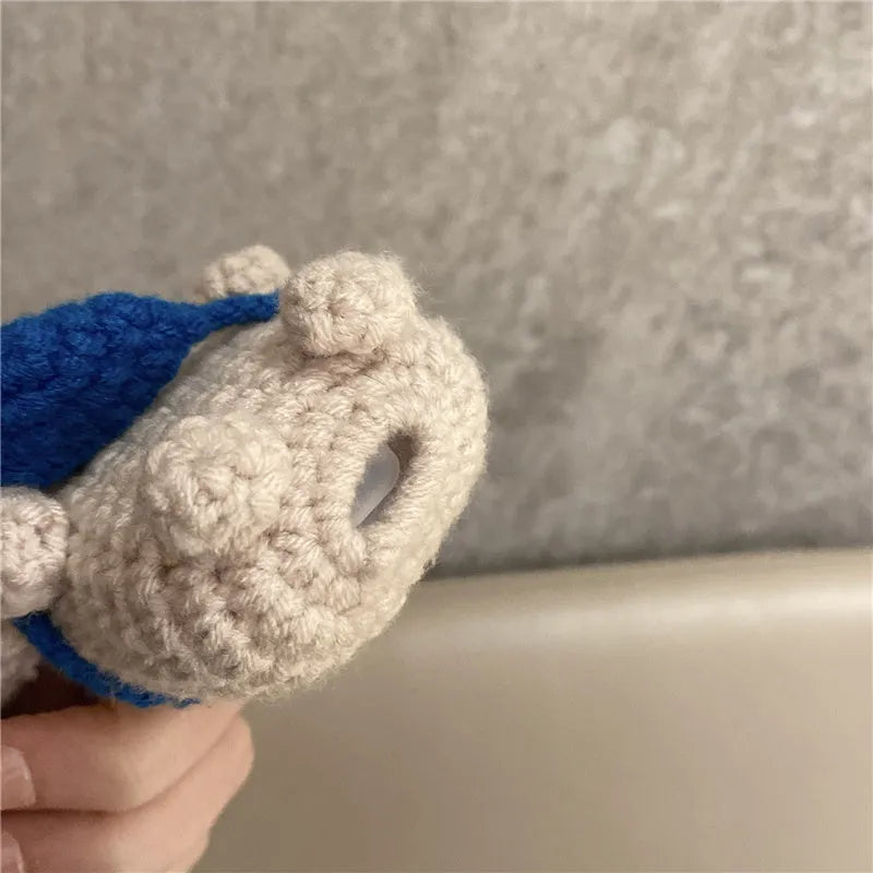 Handmade knitted koala bear backpack AirPods protective case cover for Apple wireless earphones
