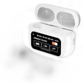 Bluetooth headset with smart colour screen, in-ear design, PC ABS housing, digital display, noise reduction, and waterproof rating