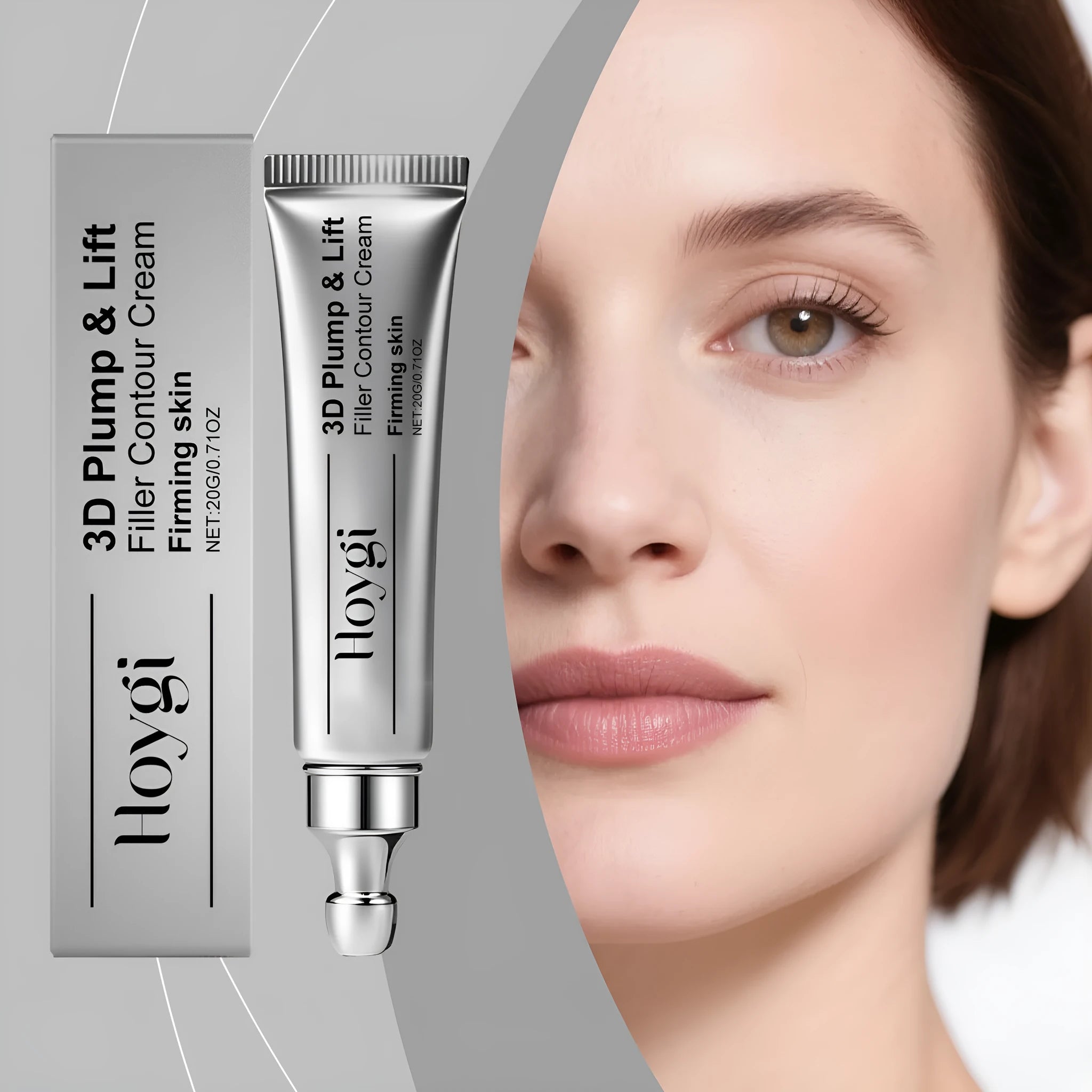 Moisturising eye cream tube 20g with ceramide EOS and tripeptide copper-1 ingredients