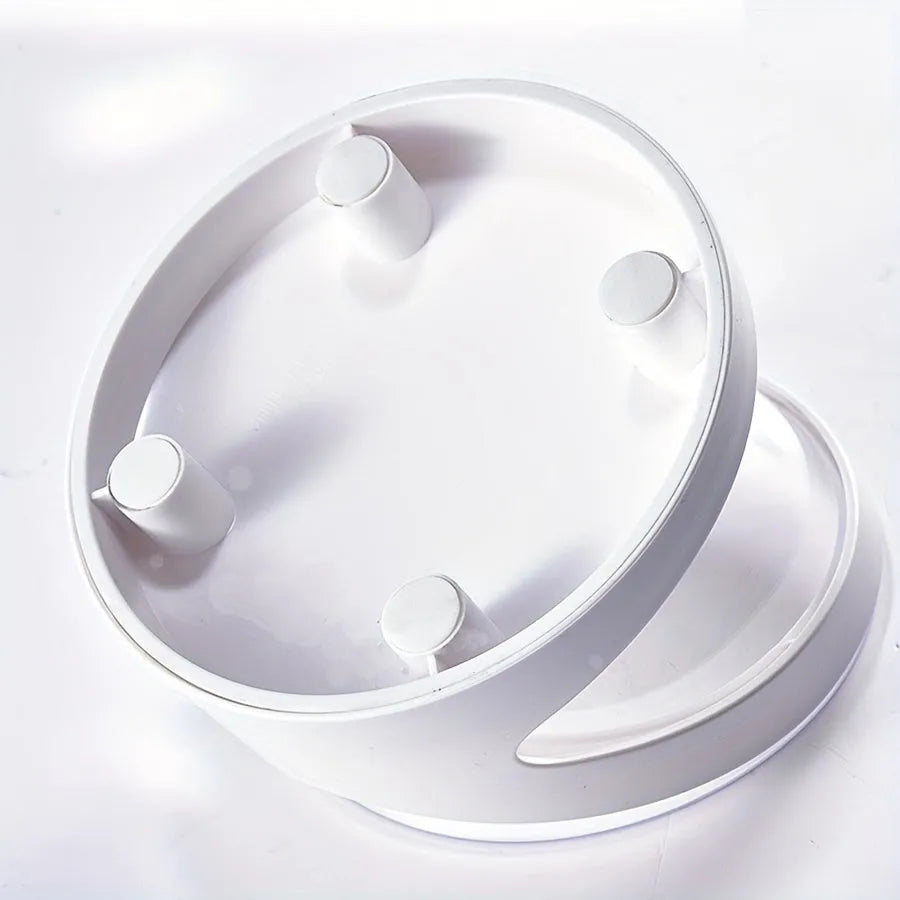White elevated cat food bowl with clear plastic and 8.5cm height for anti-vomit feeding