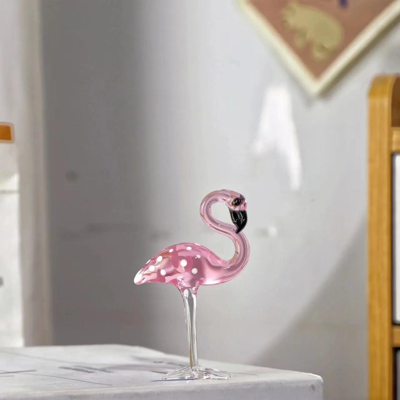 Pink crystal flamingo decorative ornament with modern style for home and gift use