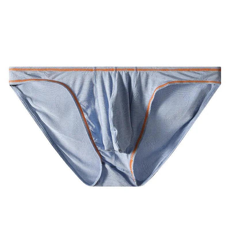 Men's modal hip lift underwear in knitted ice silk fabric showing colour options
