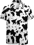 Men's slim fit camouflage pattern short sleeve casual shirt on a hanger