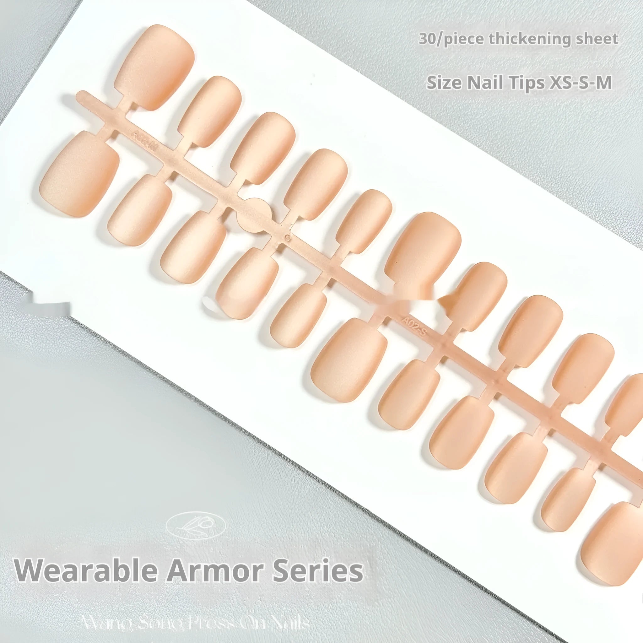 Velvet frosted Cat's Eye and Aurora armour false nail art set in Short Ladder XS, S, and M sizes.
