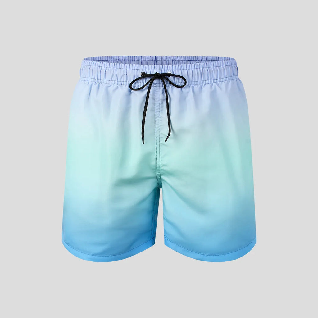 Men's gradient colour 3D digitally printed mesh sports shorts with micro-elastic fabric