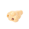Flesh colour plastic student pencil sharpener with large nostril hole showing geometry shape