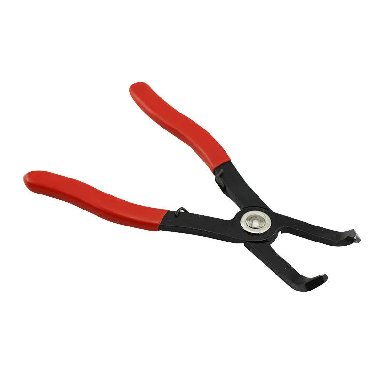 Red interior round nail removal pliers with PVC handles and adjustable jaws