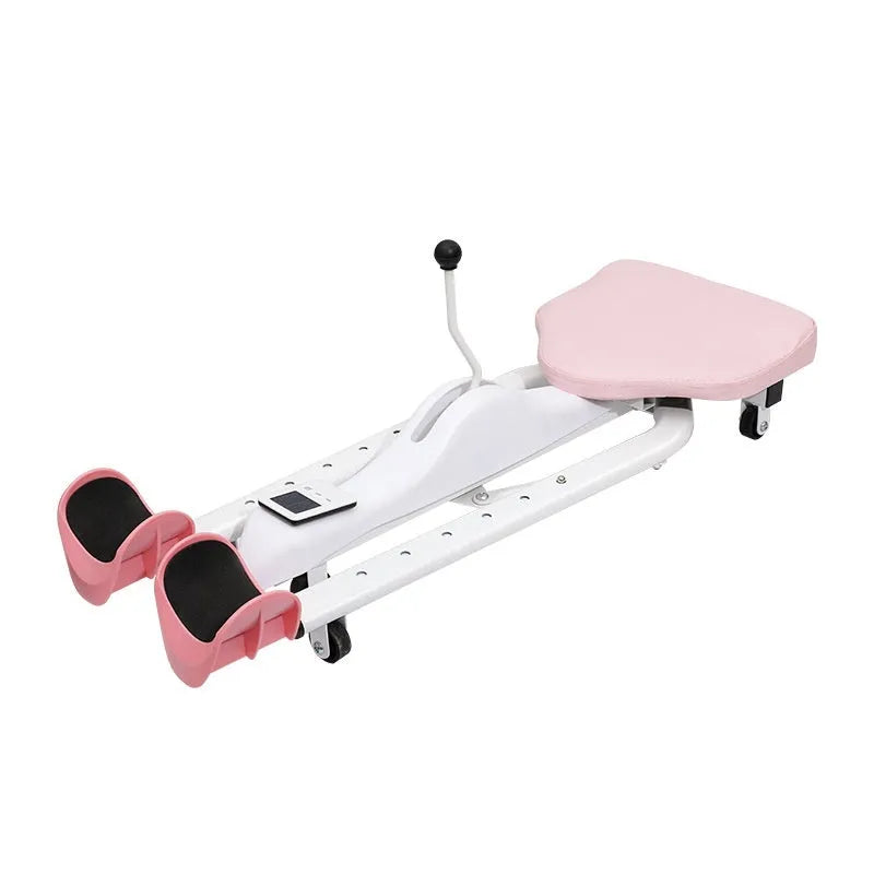 Pink horse leg opener stretching equipment with optional backrest for hip opening exercises