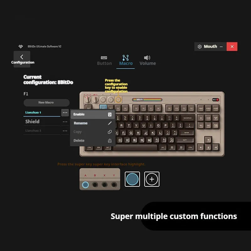 Retro C64-style wireless Bluetooth mechanical gaming keyboard with ABS construction on desk