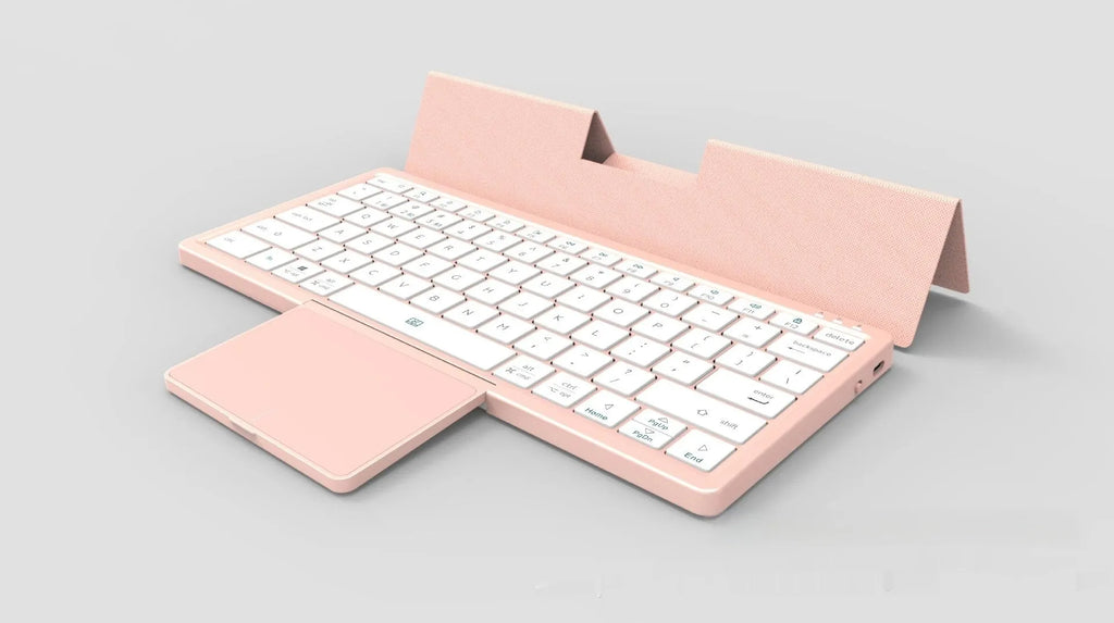 Three-in-one wireless Bluetooth keyboard with leather sheath stand for tablets and mobile phones