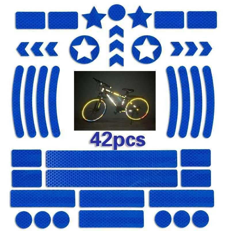 Bicycle reflective safety tape with grid pattern in multiple colours showing dimensions 11.5x21cm