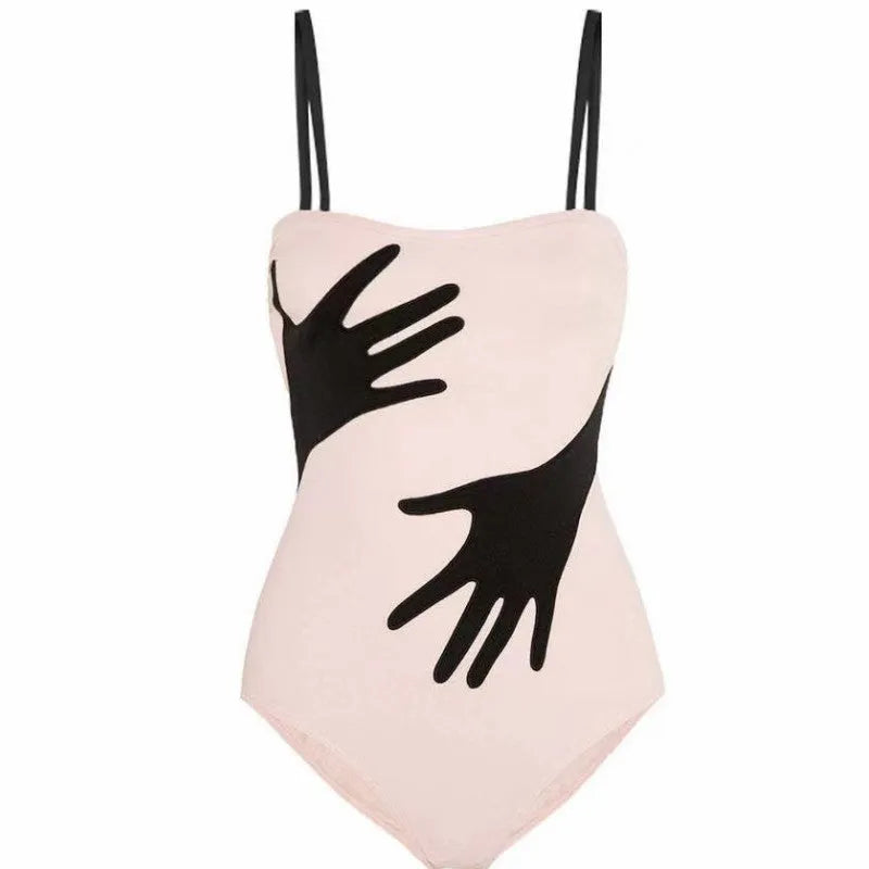 Women's one-piece bikini swimsuit with gauze skirt option in polyester fibre