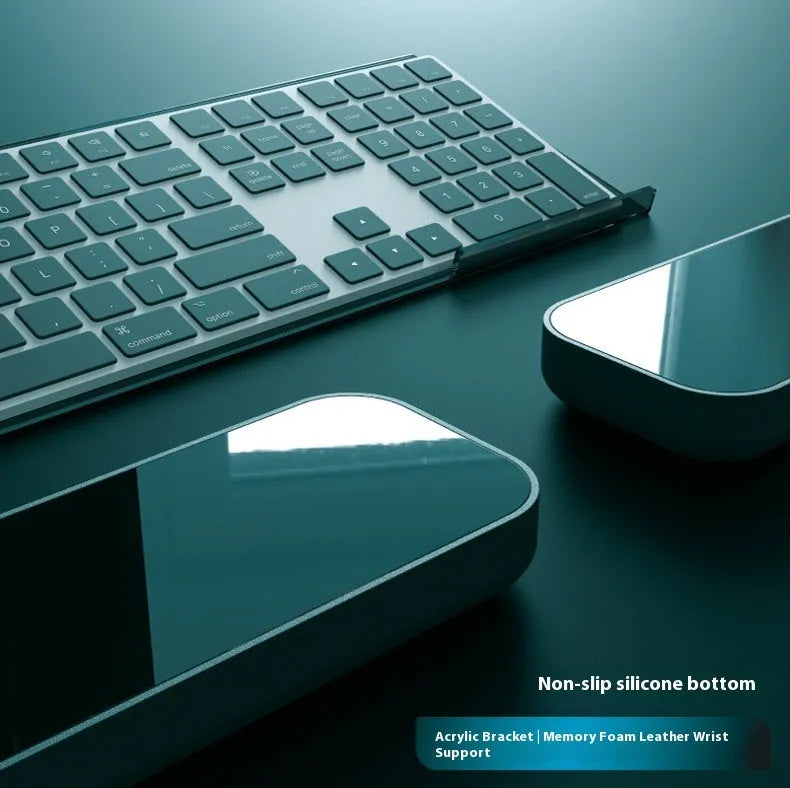Double-sided keyboard and mouse pad with memory foam wrist support in multiple colour options