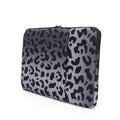 Leopard print laptop sleeve with waterproof lining for 13 to 16 inch laptops