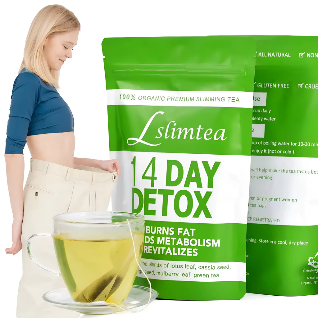 14-day herbal detox tea with 42g total content and 14 individual 3g sachets