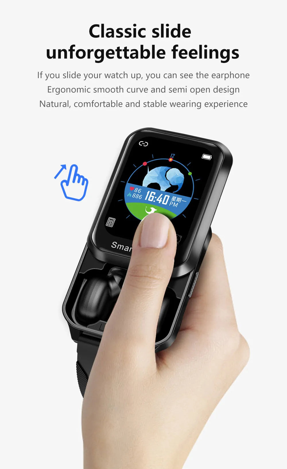 Smart bracelet with split screen display showing password lock interface on silicone wristband