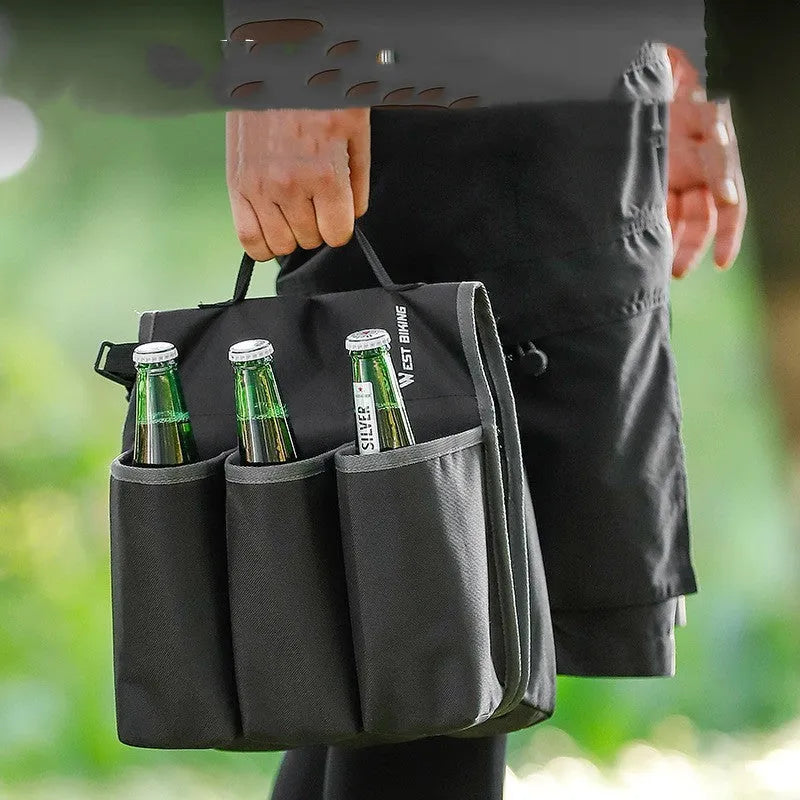 Bicycle double-sided drink bag with 2L capacity in black, blue orange, or orange colour options
