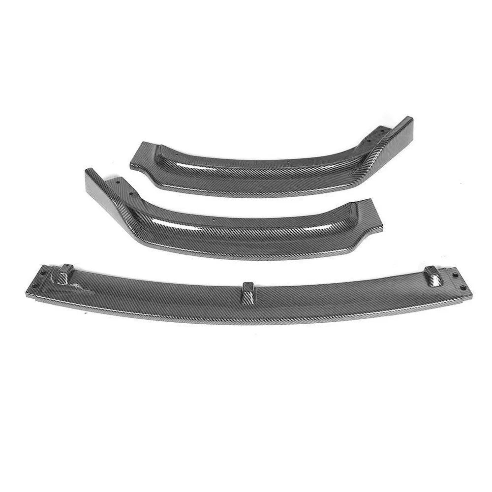 BMW 3 Series F30 F35 black front bumper lip spoiler, 96cm long polypropylene splitter for styling and protection.