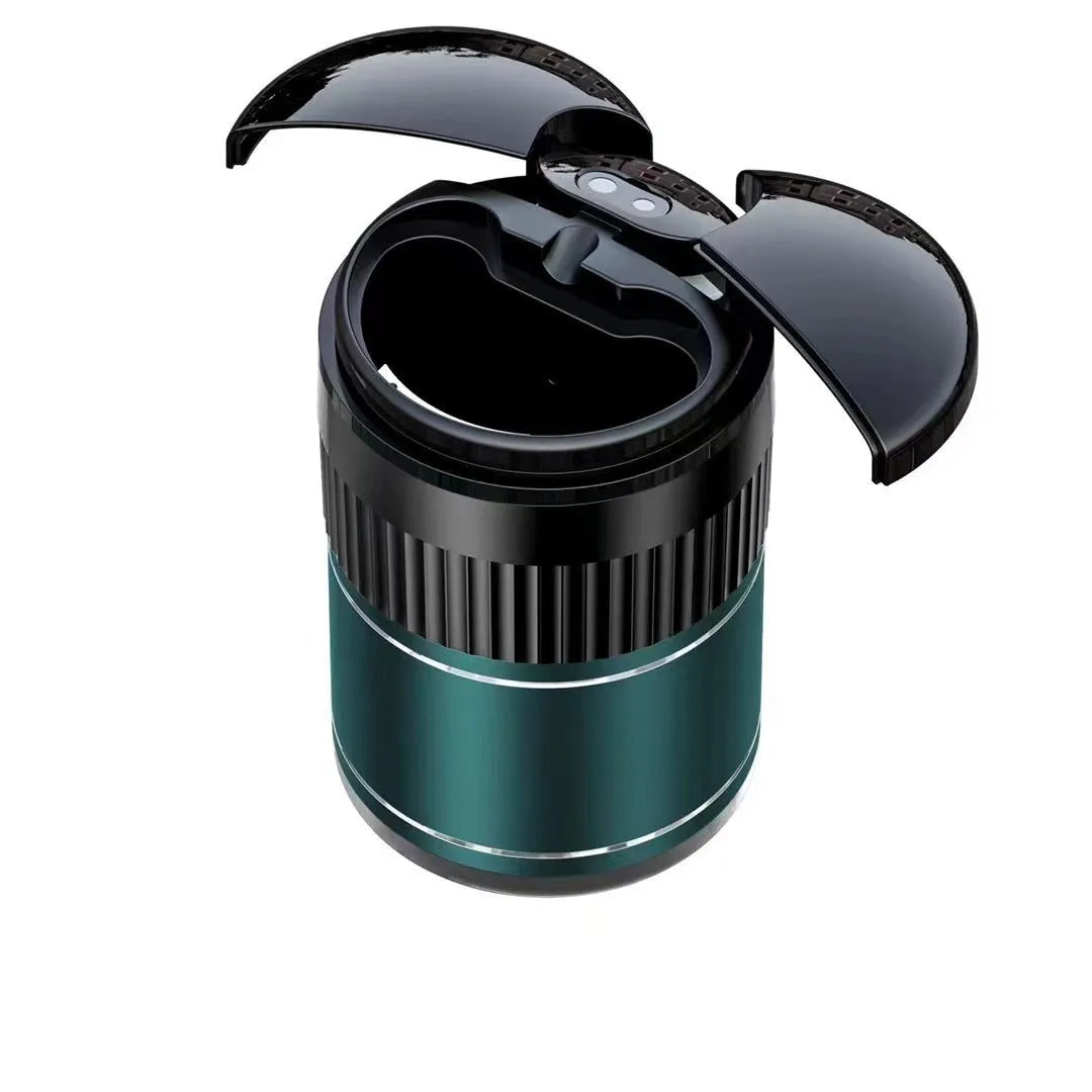Metal smart car ashtray with infrared sensor and touch controls