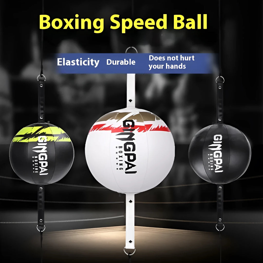 PU hanging boxing speed ball for reaction training in black, green, and white colour options