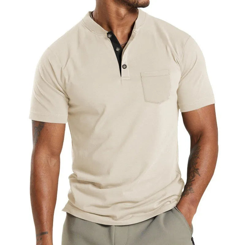 Plus size men's short sleeve button pocket shirt in polyester fabric available in multiple colours