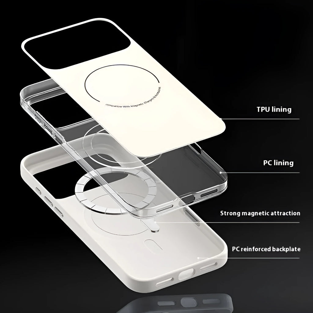 Frosted magnetic protective case for iPhone 17 Pro in Black colour with camera button cutout and MagSafe compatibility